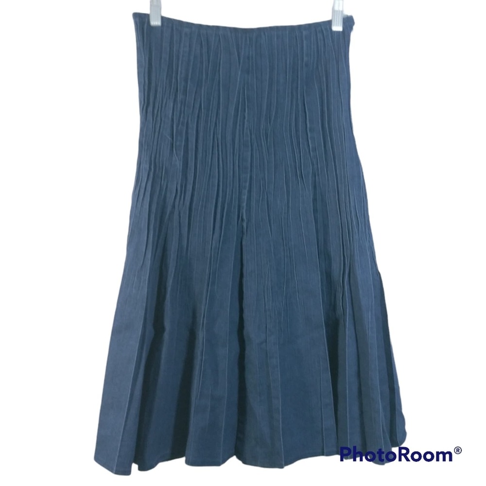 Vintage Women's Flair Denim Chambray Skirt Size S